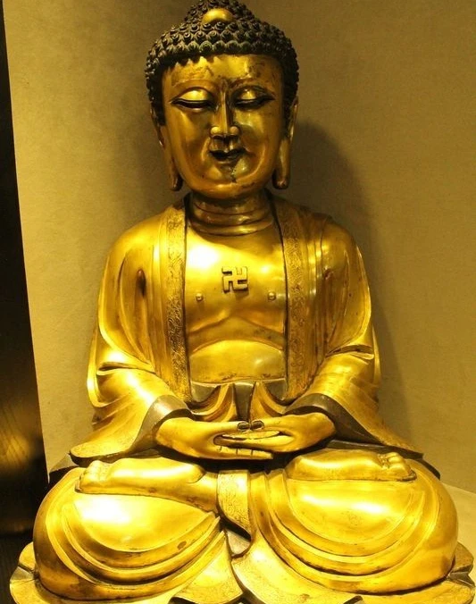 26 "Старый Китайский Буддизм Бронзовый Золотой Свинка Шакьямуни Будда шакьямуни Статуя