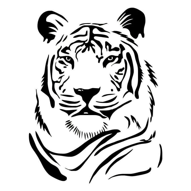 

20X15.1CM MALE TIGER HEAD Personality Vinyl Car Sticker Motorcycle Decal Black Silver S6-2268