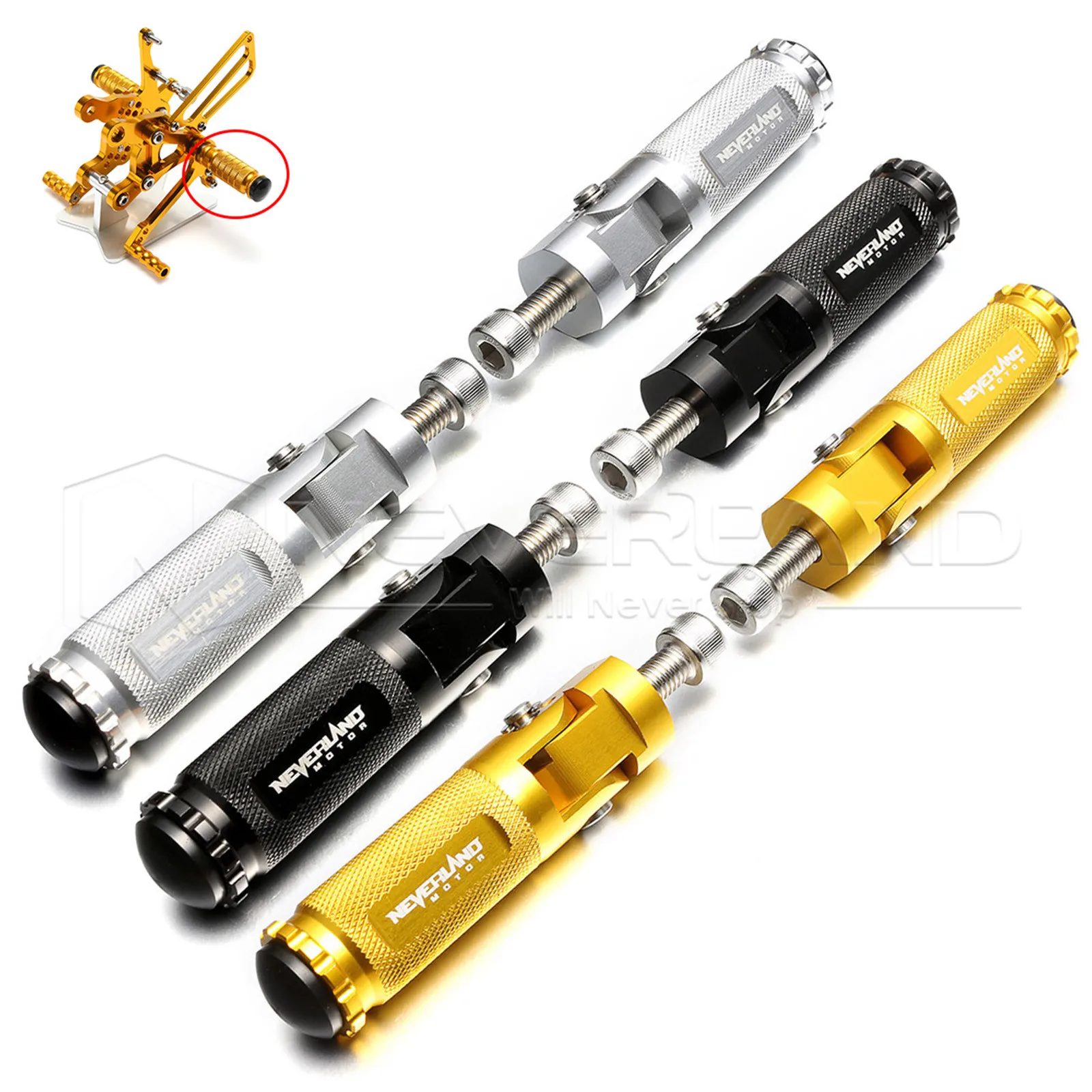 Buy CNC Black Silver Gold Universal Motorcycle Bike