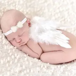 Перо Крылья для новорожденных Подставки для фотографий аксессуары цветок оголовье с крыльями ангела реквизит для фотосессии