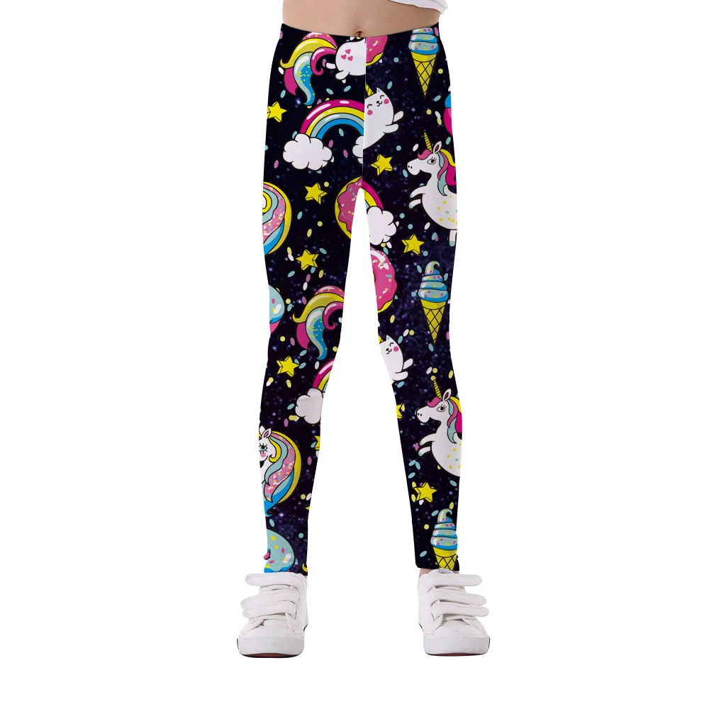

Children Girl's Leggings Teens Unicorn Print Trousers