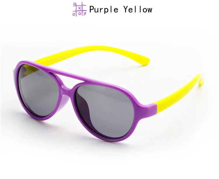 Ralferty TAC очки с гибкой оправой очки детские поляризационные анти УФ Овальные Солнцезащитные очки для девочек и мальчиков детские уличные очки Oculos 843 - Цвет линз: Purple Yellow