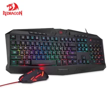 Redragon игровая клавиатура игровая мышь комбинированная S101 RGB светодиодный комплект клавиатура и мышь с подсветкой игровая мышь и клавиатура Бесшумная