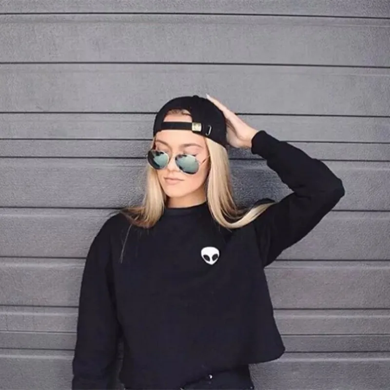 Свитшот ET Aliens женский укороченный теплый|sweat women|sweatshirt harajukufleece jumper |
