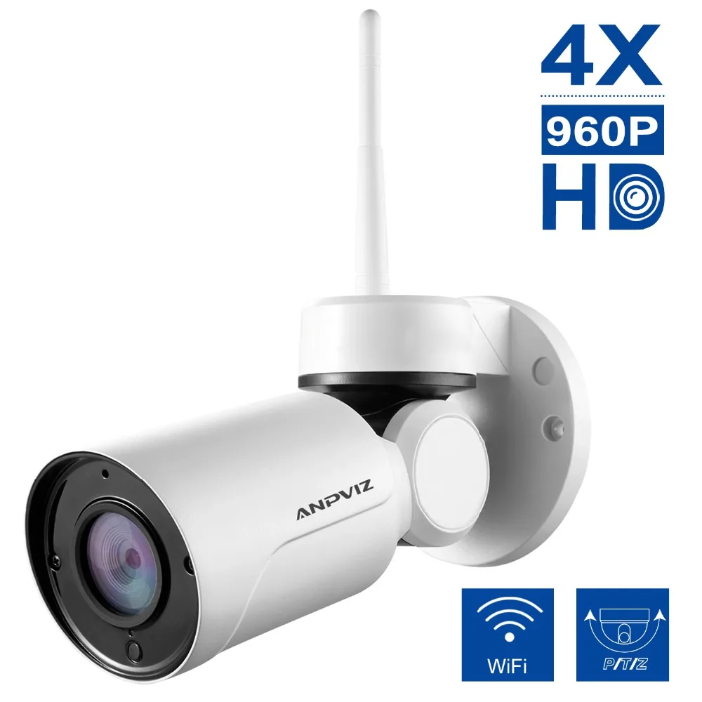 

Anpviz 960P HD PTZ IP Camera Wireless Surveillance Camera Outdoor 2.8-12mm 4X Zoom WiFi PTZ Camera Remote Built-in Microphone