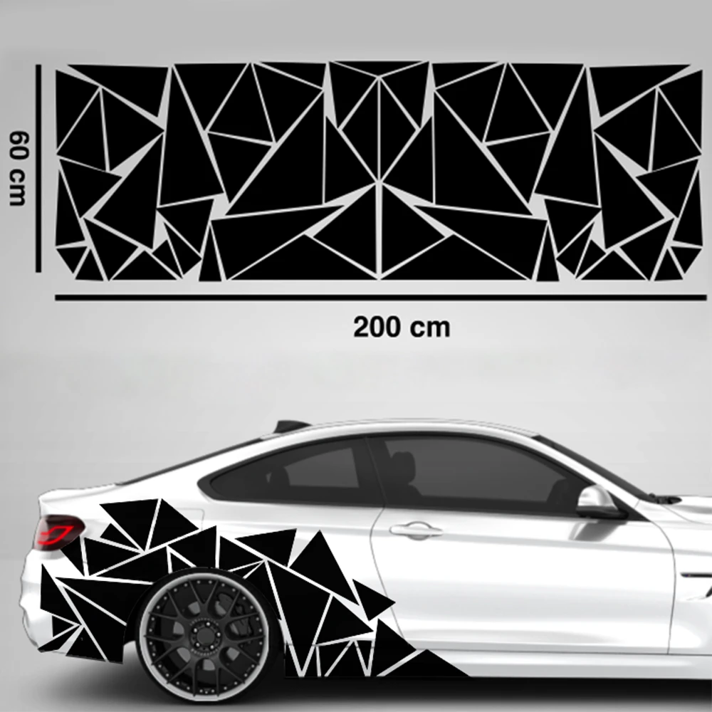 1pc 0 60センチメートルマット黒三角迷彩車のサイドステッカーデカールデコレーション車の装飾 Car Stickers Aliexpress