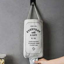 Linen Kitchen Grocery Bag Holder Wall Mount Storage Organizer Dispenser Recycler Plastic Shopping Bag Storage White