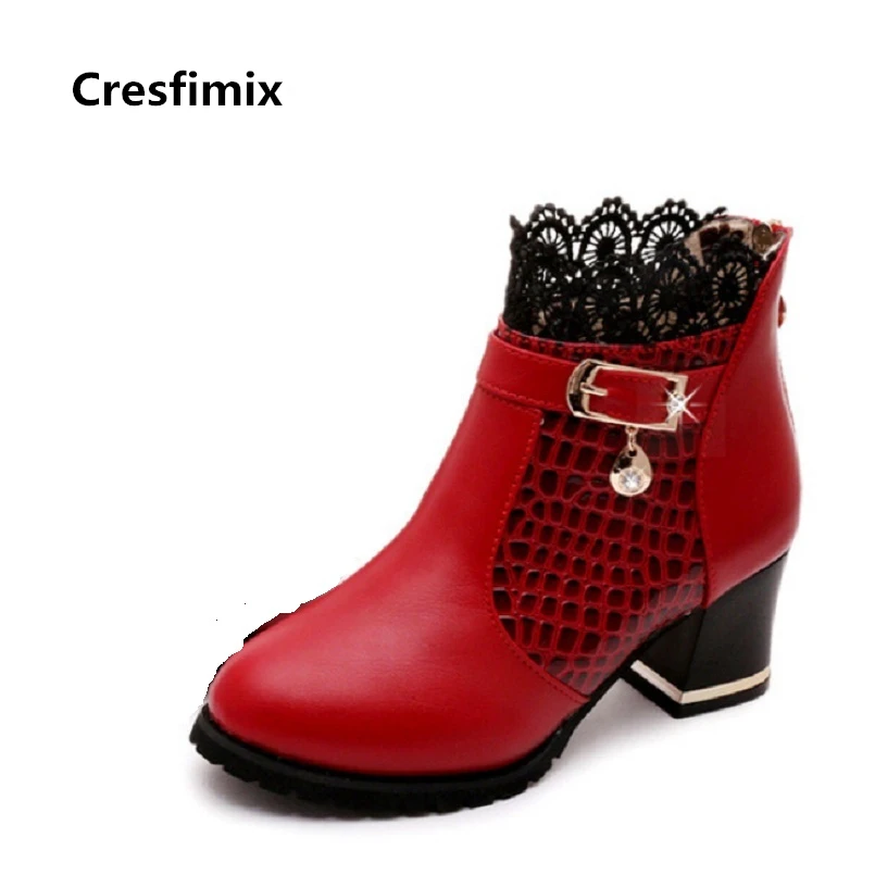

Cresfimix botas femininas lady cute street high quality high heel black black boots woman cool autumn & winter boots b2664