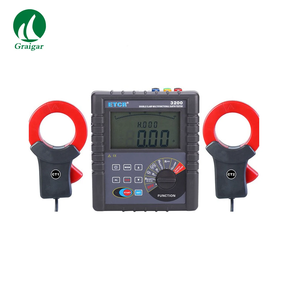 

ETCR3200 Double Clamp Grounding Resistance Tester of Earth Resistance Measurement Soil resistivity Meter Leakage Current Tester