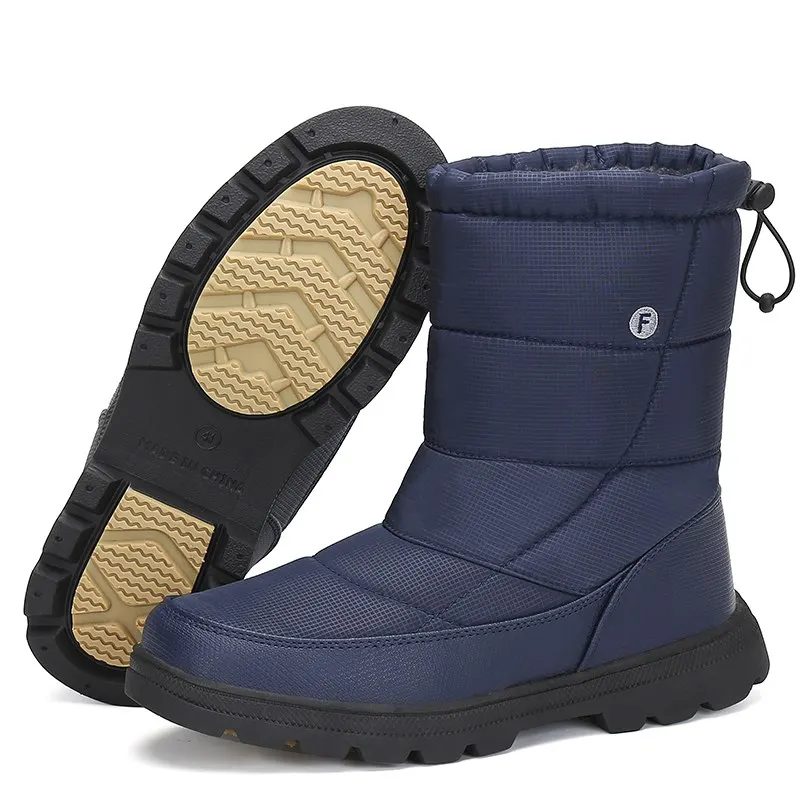 Christmas Men Shoes Winter Snow Boots Men Flat Safety Shoes Warm Military Boots Waterproof Rain Boo