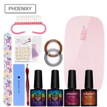 Маникюрный набор гель лак для ногтей набор 6 Вт светодиодный сушилка лампа лак Полупостоянный маникюрная ручка Набор инструментов для дизайна ногтей