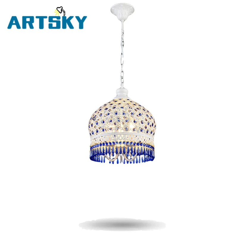 

Bohemia Luxury Crystal Retro Vintage Pendant Light Lamp for Dining Room American Style Hanging Lamp for the Living Room Hotel