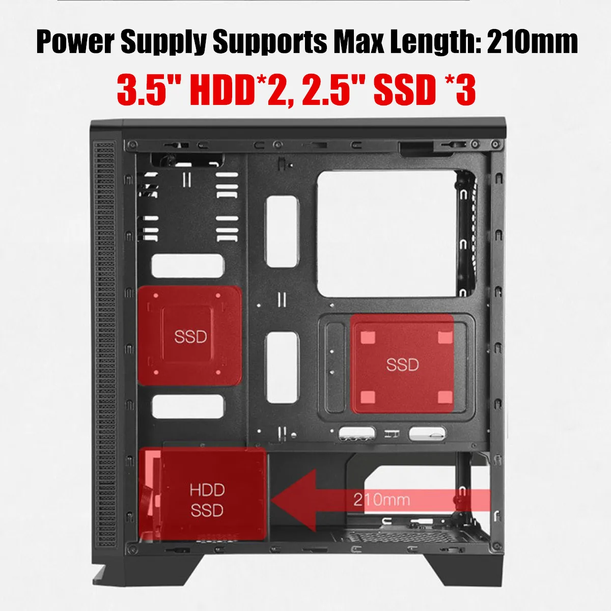 USB 3,0 порт игровой RGB закаленная башня компьютерный корпус PC ATX M-ATX ITX Mid водяное охлаждение пылезащитный немой компьютер компоненты черный