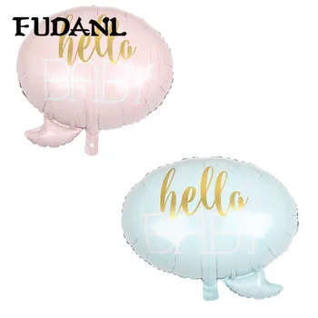 

50pcs 55*60cm Blue Pink Hello Baby Balloons Foil Helium Balloons Baby 1st Birthday Party Decorations Balloons Baby Shower Toys