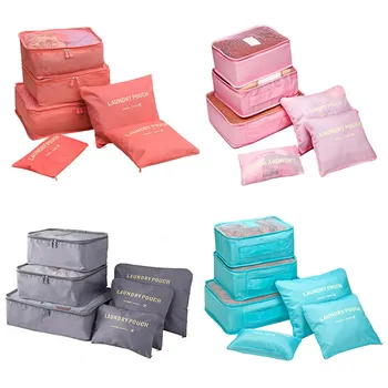 

6Pcs/Set Travel Storage Bags Luggage Organizer Pouch Shoes Sorting Packages Suitcase Clothes Tidy Storage Case Toiletry Bag Set