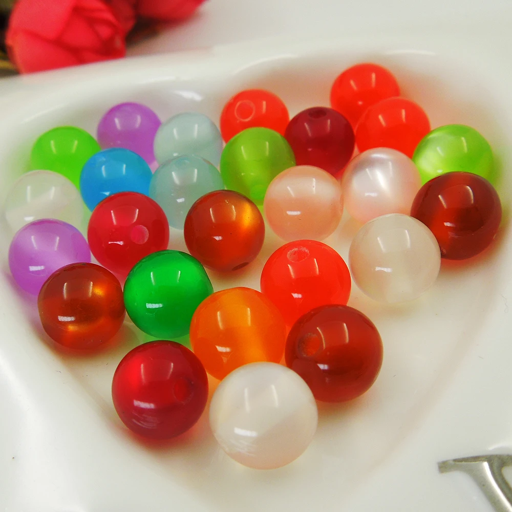

50pcs Acrylic diy beads Imitation opal Stripe 10mm Dia Hole Size 2mm , Making necklace bracelet diy craft , for kid gift