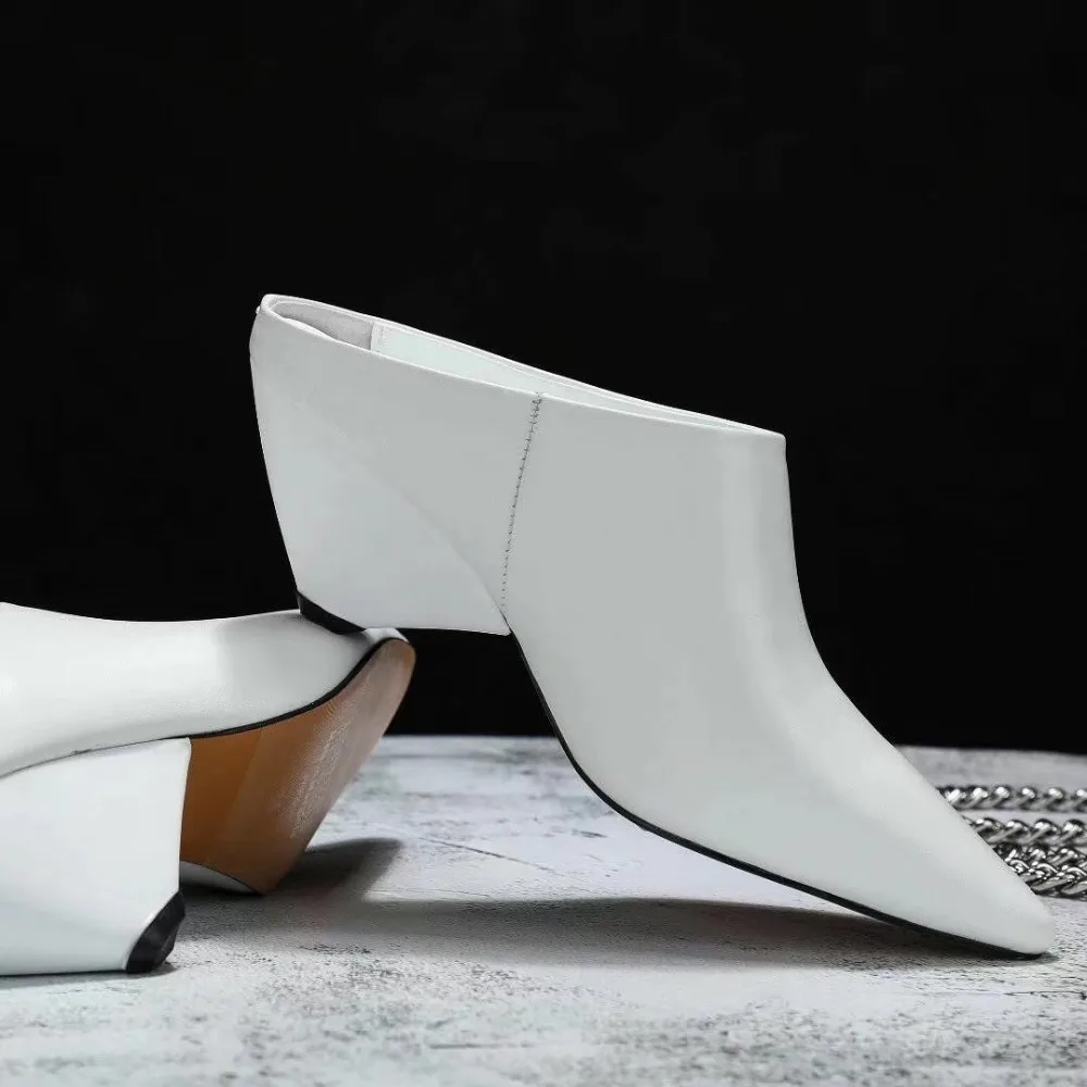 5 Nouvelles As De Cm Parti Pointu Haut Talons Pantoufles 5 Blanc Avec Et Cuir as Une Show Cool Chaussures Femmes En Orteils Show Hauteur Noir Étoiles rBxwqprHU