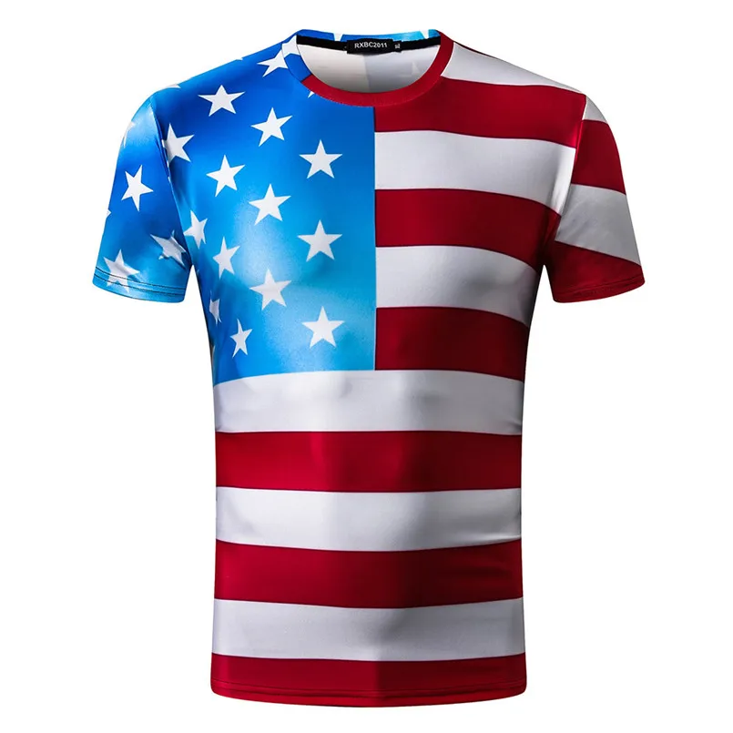 Fashion Mens The Old Glory 3D Printing Tees Short Sleeve T-Shirt Blouse Tops (10)