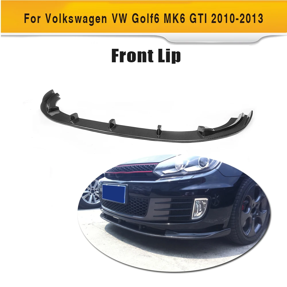 Углеродное волокно передний бампер спойлер подбородок для Volkswagen VW Golf 6 MK6 GTI только 2010 2011 2012 2013 нестандартный Черный FRP