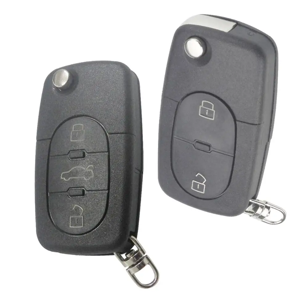

jingyuqin 2/3Button CR1620 Battery Remote Flip Key Case Shell Cover For Audi TT A4 A6 Quattro 1997-2005 Old Models