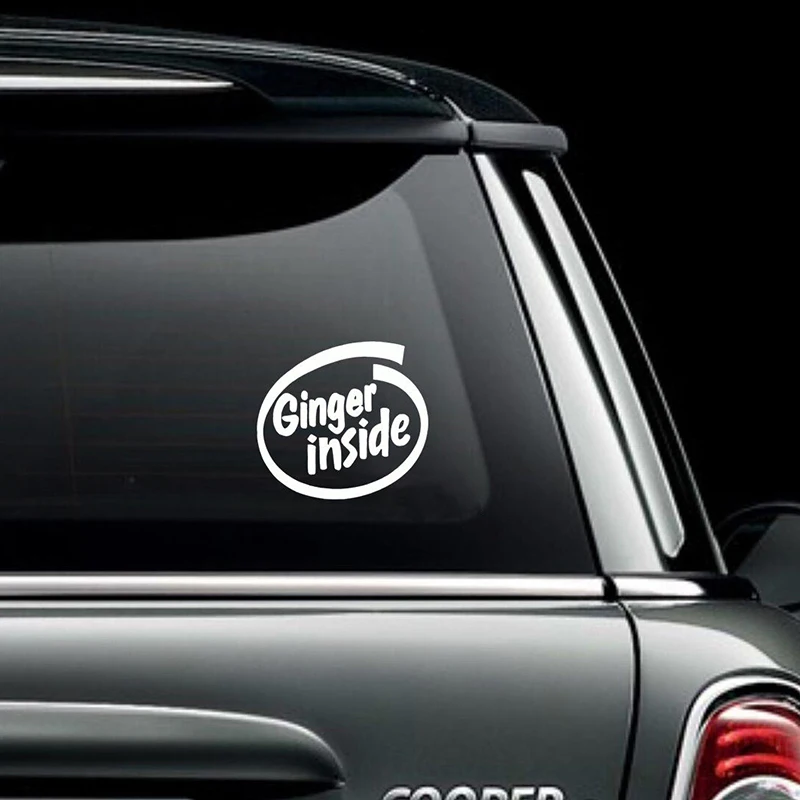 

21*19cm Ginger Inside Car Bumper Decal Art Sticker Picture Funny Humour Sign Logo Motto Brief Literary Vinyl Sticker