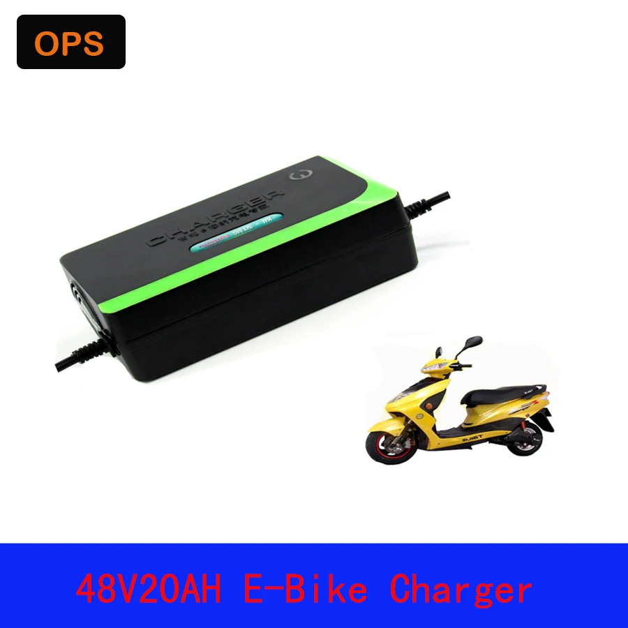 

OPS Lead Acid Deepcycle Battery Portable Charger 48V 20AH For Electric Bike Bicyle Scooters DC100-240V Output 58V 3A Volt