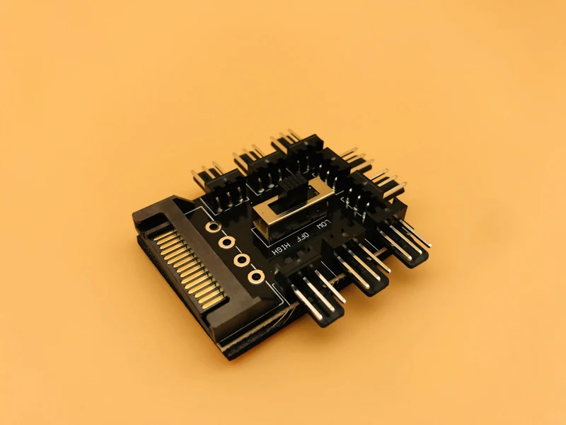 Multi Way Splitter Cooler Cooling Fan Hub PC Computer SATA 1 to 8 3pin 12V Power Socket PCB Adapter Power Supply for BTC Mining