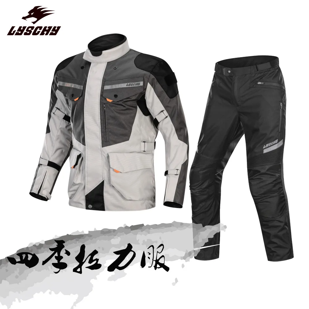 

LYSCHY Detachable Cotton Lining Waterproof Motorcycle Jacket Men's Full Body CE Protectors Jacket Motocross chaqueta moto