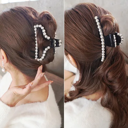 

New Fashion Acryli bead Hair Claws Clip Women Ponytail Gripper Hairpin Hair Accessories barrette crab Hairpins