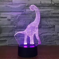 3D светодиодный Звездная ночь 7 цветов длинная шея дракона моделирование сенсорный выключатель USB настольная лампа Декор красочные
