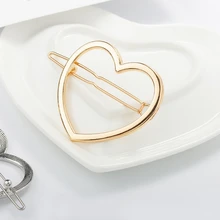 Металлическая заколка для волос в форме сердца и заколки для девочек женские изящные простые милые аксессуары для украшения булавка для волос