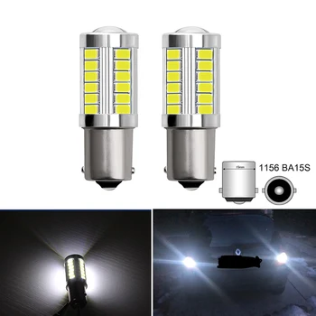 

2Pcs P21W 1156 7506 BA15S DRL LED Bulbs S25 Daytime Running Light For Renault Megane Skoda Superb 2 Seat Leon MK3 White 12V