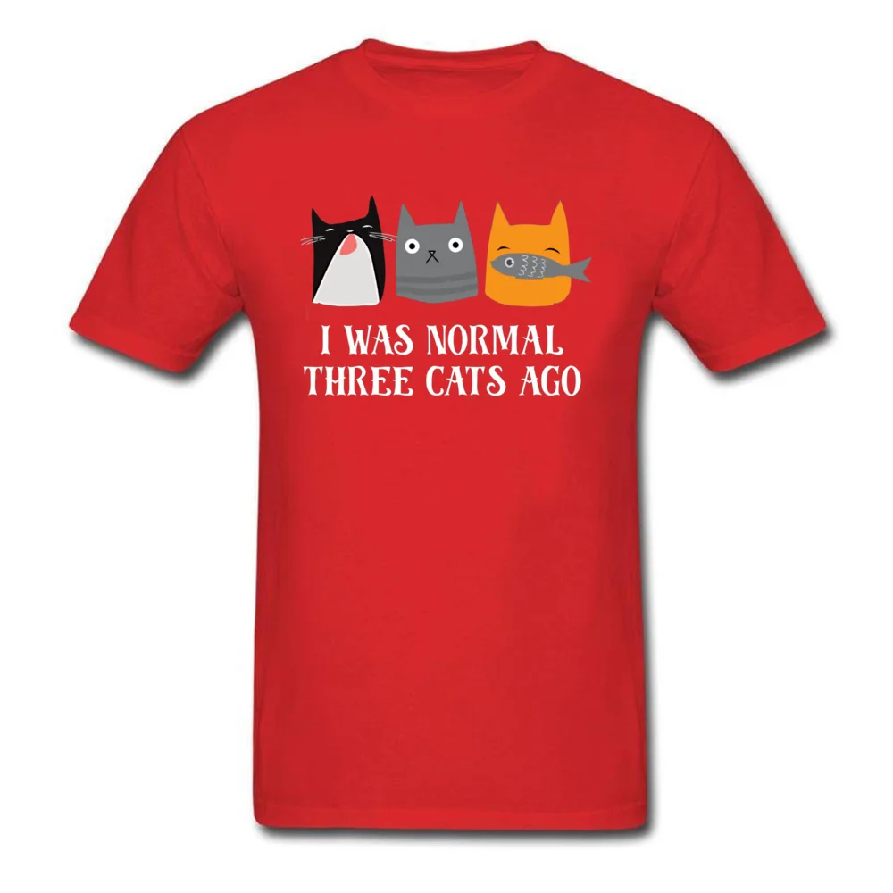Мужская футболка с забавным котом папой темно синие футболки надписью I Was Normal Three