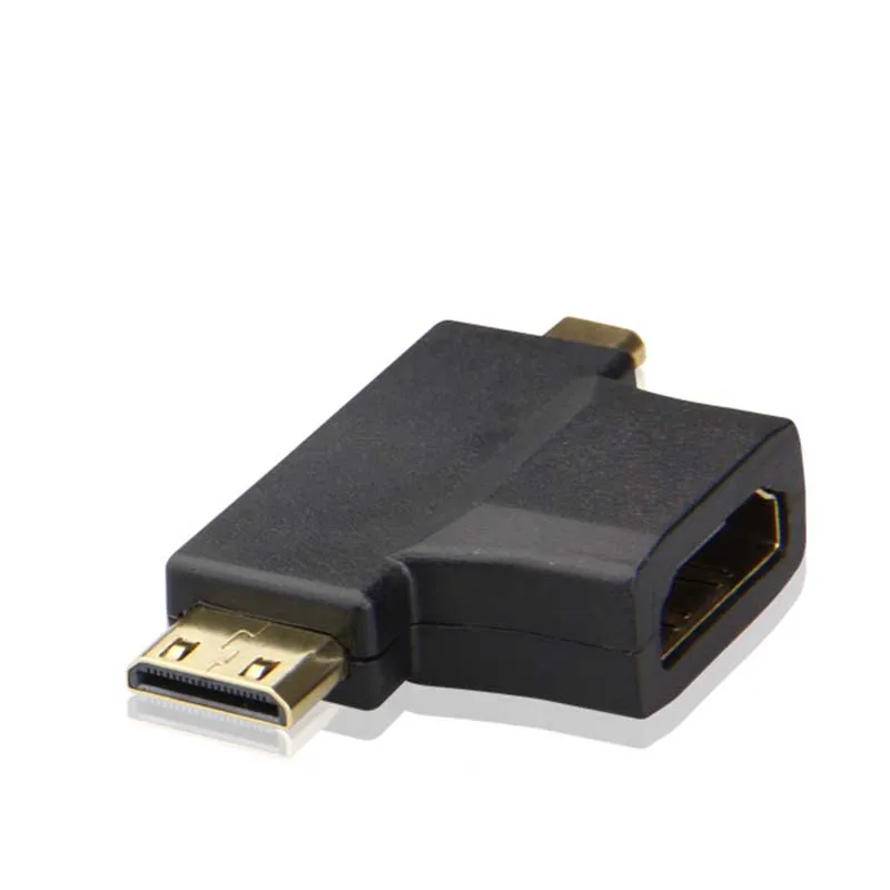 10 قطعة HDMI الإناث إلى البسيطة مايكرو HDMI الذكور V1.4 2 في 1 محول محول Tt