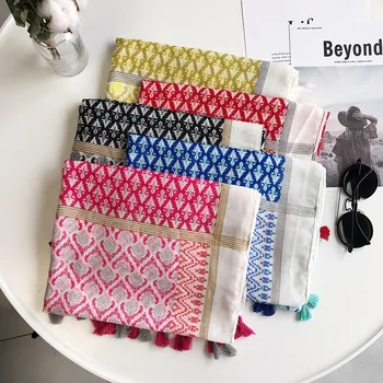 

New 2019 Luxury Brand Cashew Floral Tassel Viscose Shawl Scarf Women Print Wraps and Shawls Pashmina Stole Muslim Hijab Echarpes