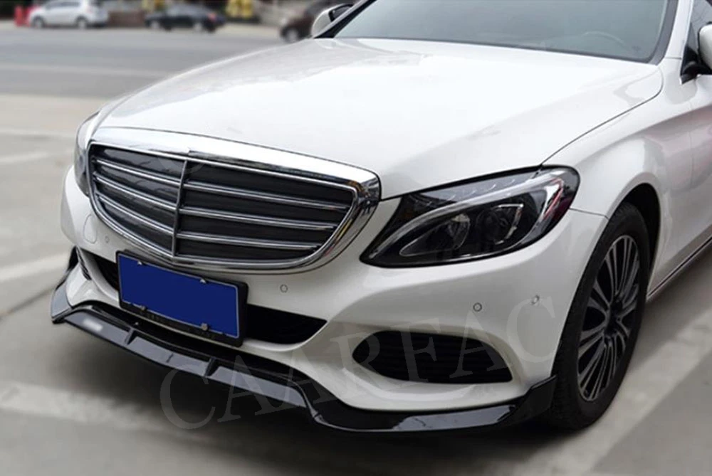 C Класс углеродного волокна/ABS передний бампер спойлер для Mercedes Benz W205 C43 AMG C200 C300 не для C63- 3 шт