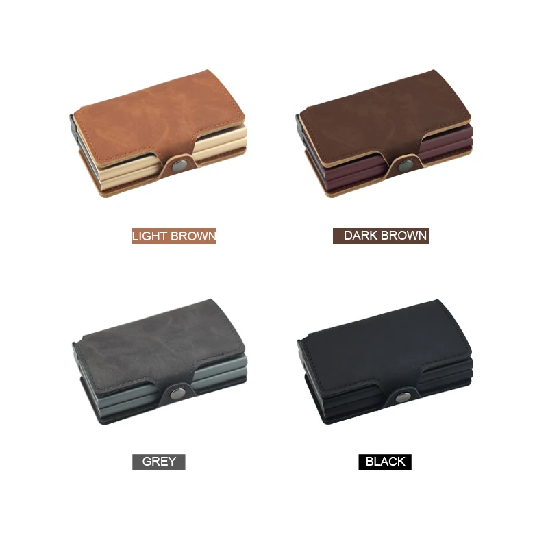Двойной держатель для карт Casekey кошелек большой емкости тонкий ID монет из кожи Crazy