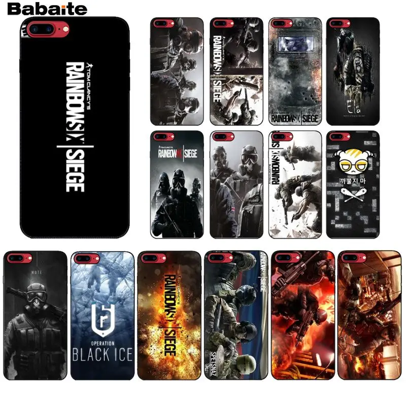 Babaite Rainbow Six Siege Coque чехол для телефона iPhone 8 7 6 6S Plus 5 5S SE XR X XS MAX Coque Shell