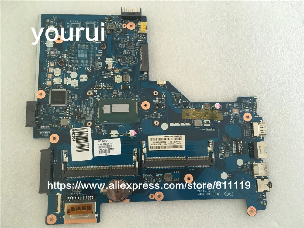 Yourui для материнская плата для hp 15-R 250 G3 с SR1EF I5-4210U P/N 780119-601 780119-501 780119-001 аккумулятор большой емкости ZS050 LA-A992P REV 2,0 DDR3