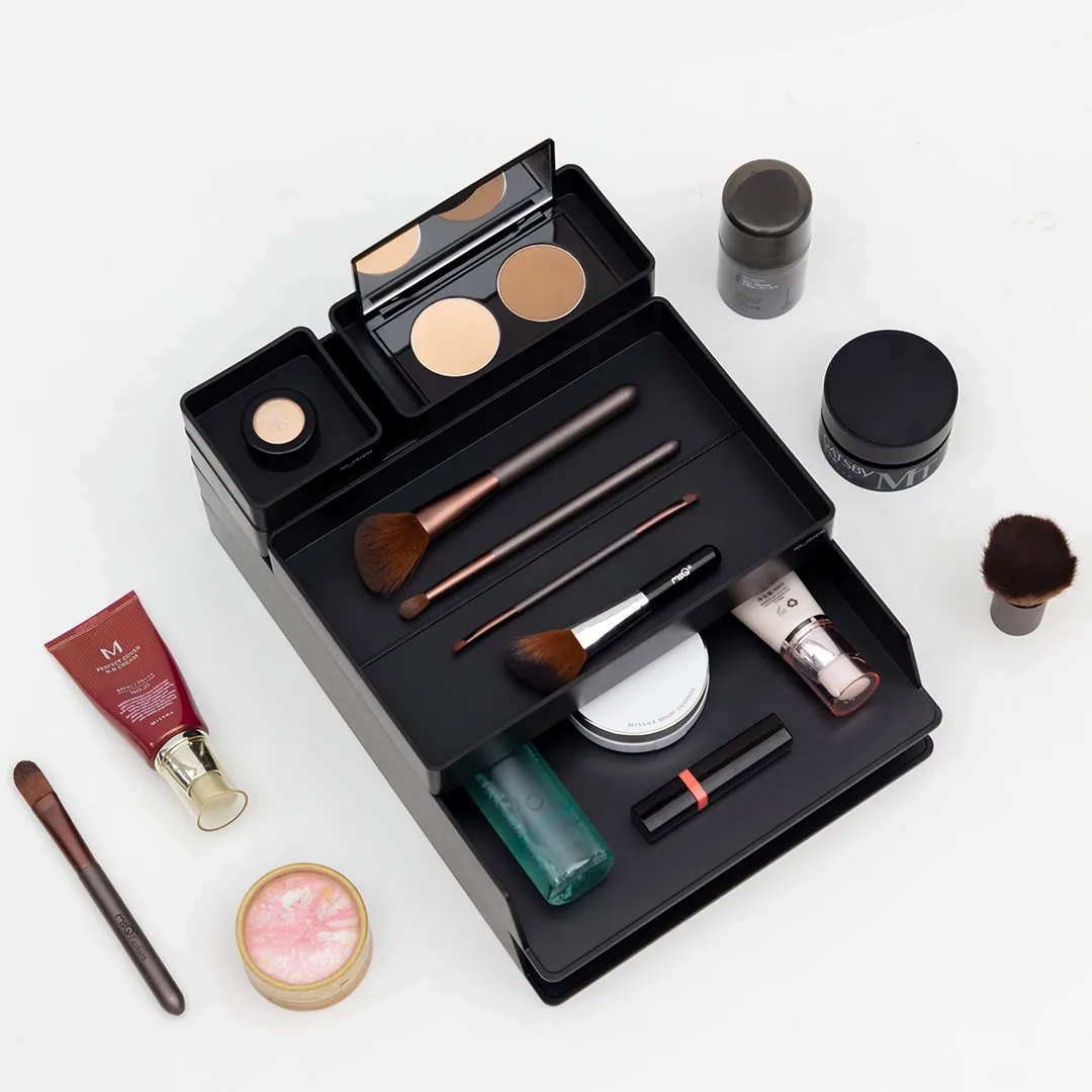 Xiaomi مكتب منظم مكتب ماكياج منظم أدوات التجميل صندوق تخزين حامل المجلات المدرسة مكتب منظم قرطاسية رف الأسود