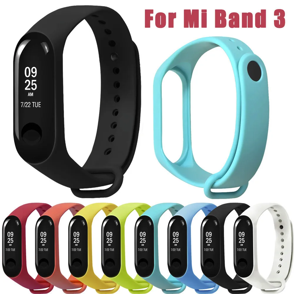 

Fashion Sports Soft smart watch strip TPE Silicone Replacement Wristband Wrist Strap For Xiao Mi Band 3 quality items 25
