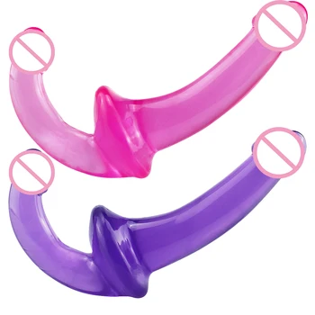 Strapon Dildo Realistic Dick Toy Sex Toys for Women Jelly Dildo Double Head Soft Silicone Vagina Anal Massager for Gay Lesbian 2