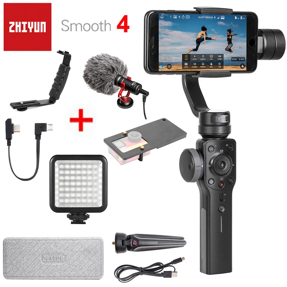 Zhiyun гладкой 4 3 оси ручной смартфон Gimbal стабилизатор для iPhone X 8 плюс 8 7 Plus 7 6 S samsung S9 S8 S7 и действие Камера Zhiyun гладкой 4 3 оси ручной смартфон Gimbal стабилизатор для iPhone X 8 плюс 8 7 Plus 7 6 S samsung S9 S8 S7 и действие Камера