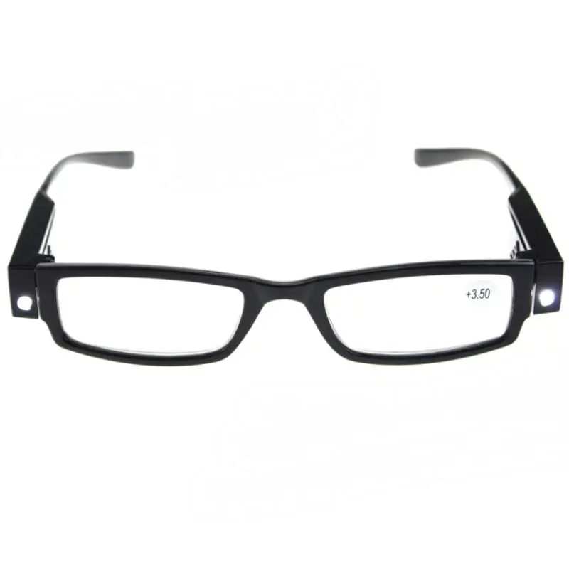 Mayitr 1pc Multi Strength LED Reading Glasses Professional LED Presbyopic Spectacle Diopter Magnifier Glasses +1.0-+4.0