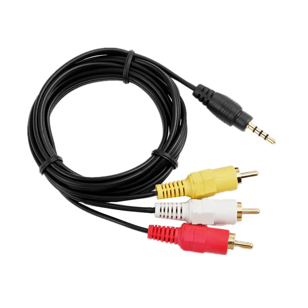 파나소닉 비디오 카메라 캠코더용 3.5mm 3 RCA AV A/V TV 비디오 케이블 코드