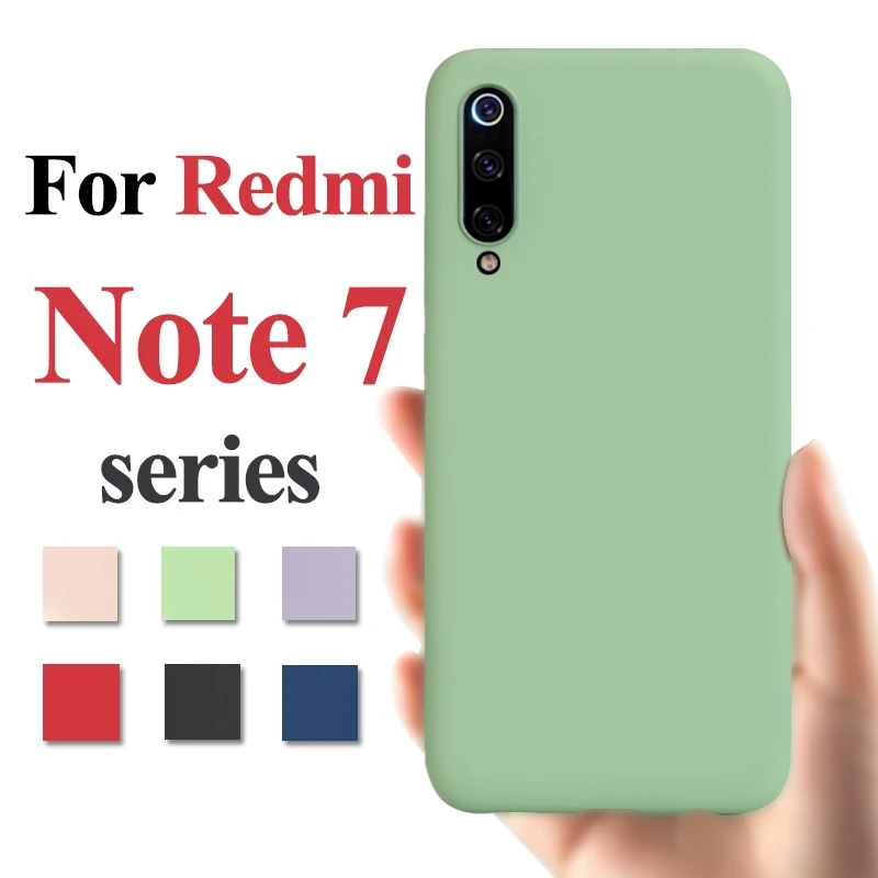 

Liquid silicone protective case on for xiaomi redmi note 7 note7 not not7 soft cases xiami xiomi siaomi TPU color cover fundas