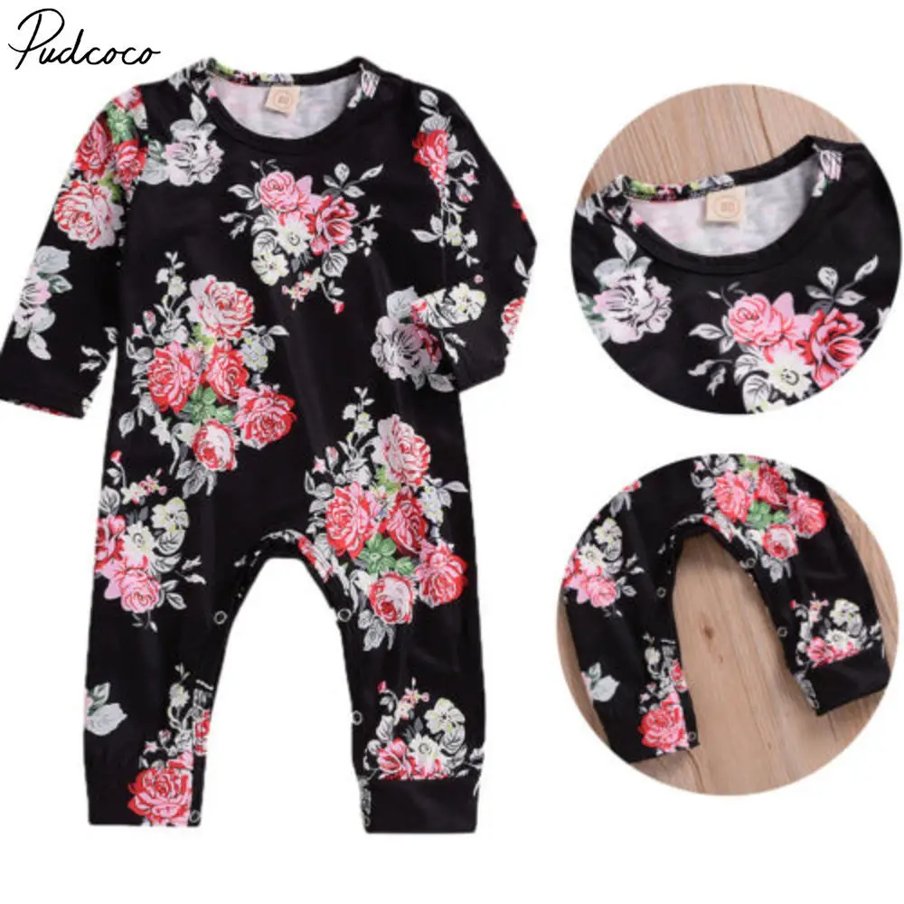 

Newborn Outfit Baby Girl Infant Long Sleeve Romper Jumpsuit Playsuit Clothes Floral Romper Bodysuit Jumpsuit Clothes