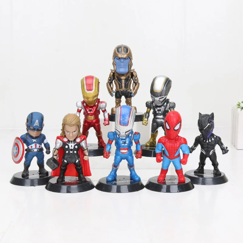 

8Pcs/set Avengers: Endgame Superhero Captain America Iron Man Spider-Man Hulk Thor PVC Action Figure Toy