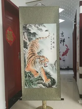 

Large 2020 HOME OFFICE Company hall Lobby Vestibule WALL Decorative tiger painting Exorcising talisman FENG SHUI lucky painting
