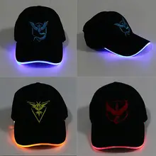 Pokemon Cap Hat Pokemon LED Lighted Glow Club Party Sports Athletic Team Walor Instict Mystic Fabric Travel Hat Baseball Cap